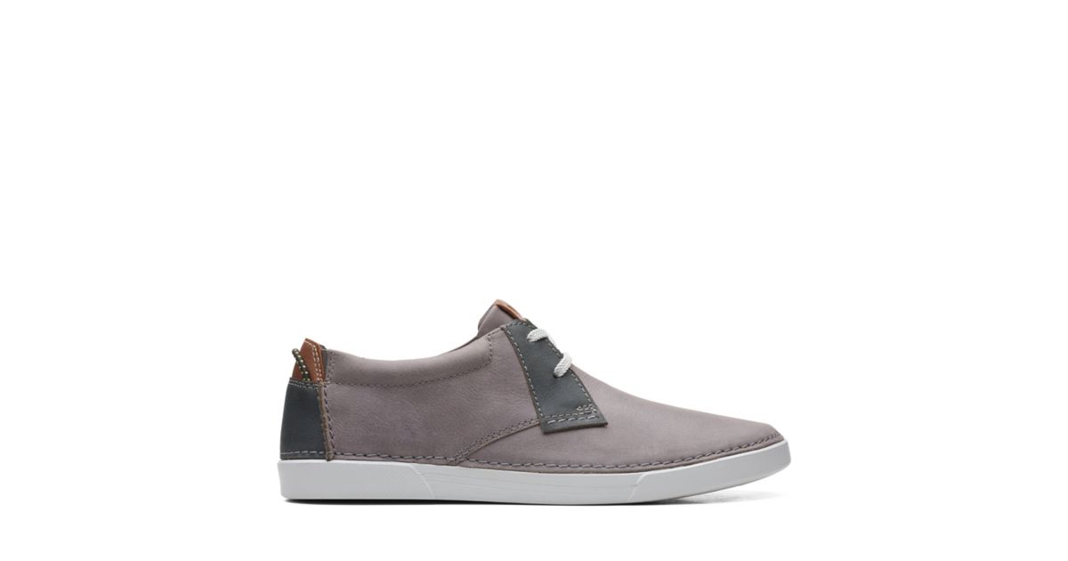 Gereld Low Grey Leather- Clarks® Shoes Official Site | Clarks