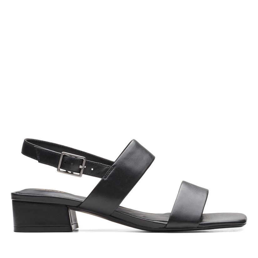 Women's Strap Black Leather Strap Sandal Clarks® Official Site​ | Clarks