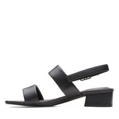 Women's Strap Black Leather Strap Sandal Clarks® Official Site​ | Clarks