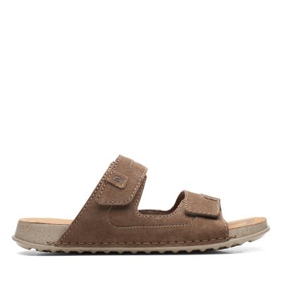 clarks mens brown leather sandals