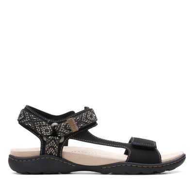 clarks black suede sandals