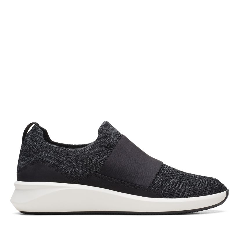 Women's Rio Black Knit Slip-on Sneaker | Clarks