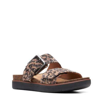 clarks leopard print slippers