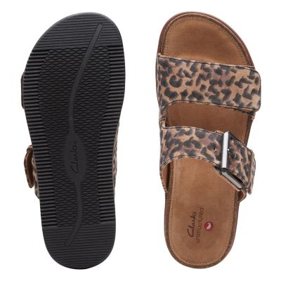 clarks leopard print slippers