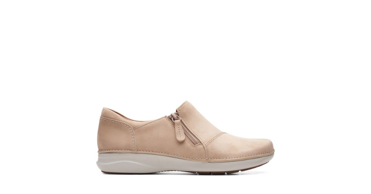 Appley Zip Sand Nubuck- Womens Casual- Clarks® Shoes Official Site | Clarks