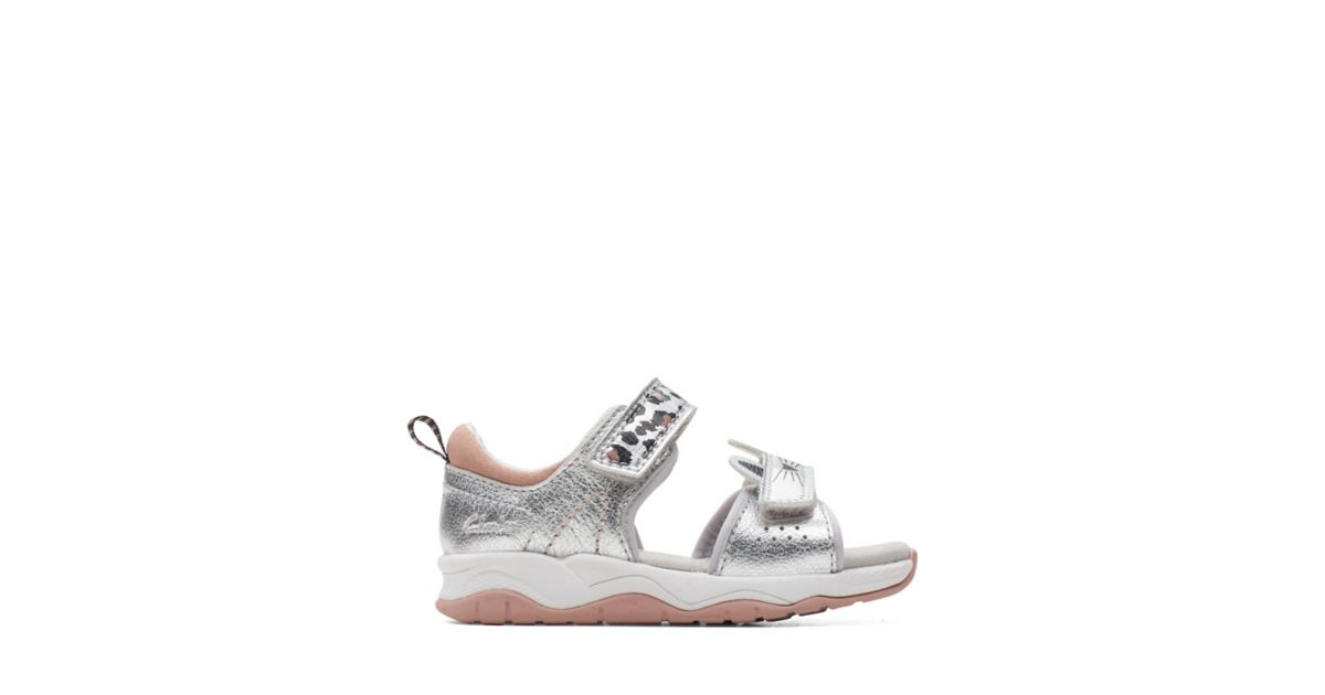 clarks silver sandals