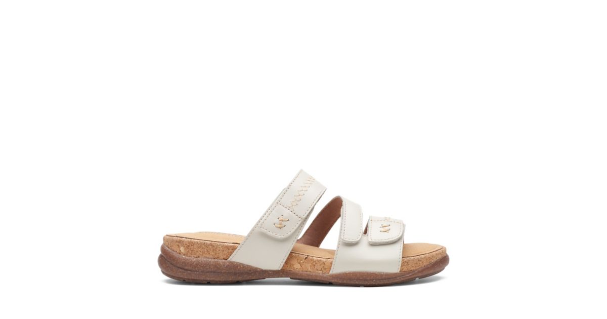 Roseville Bay White Leather- Womens Sandals- Clarks® Shoes Official ...
