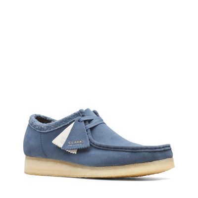 clarks wallabees blue suede