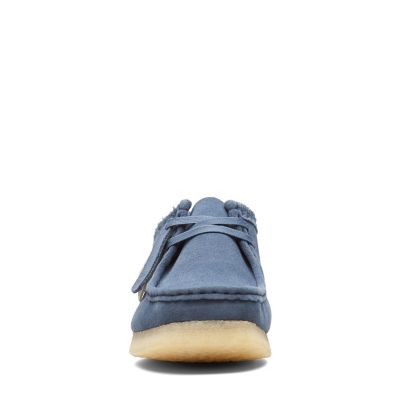 clarks wallabees blue suede