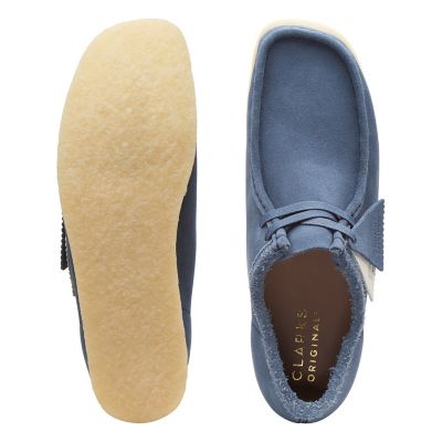 clarks wallabees blue suede