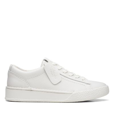 Women's Craft Cup Walk White Leather Trainers | Clarks