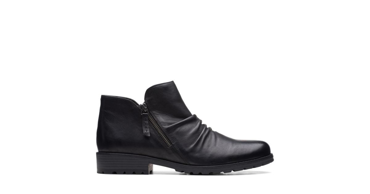 Clarkwell Zip Black Leather Clarks® Shoes Official Site | Clarks