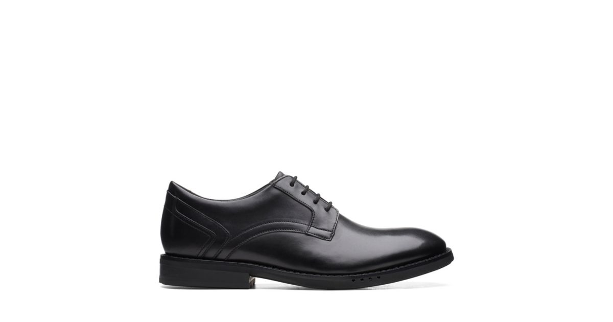 Men's Un Hugh Lace Black Leather Shoes Clarks