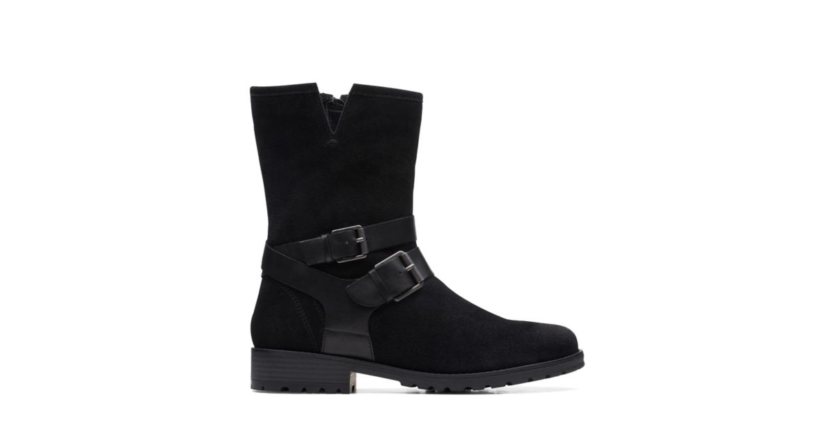 Clarkwell Mid Black WLined LeaWomens Boots Clarks® Shoes Official Site Clarks