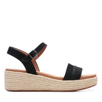 clarks black suede sandals
