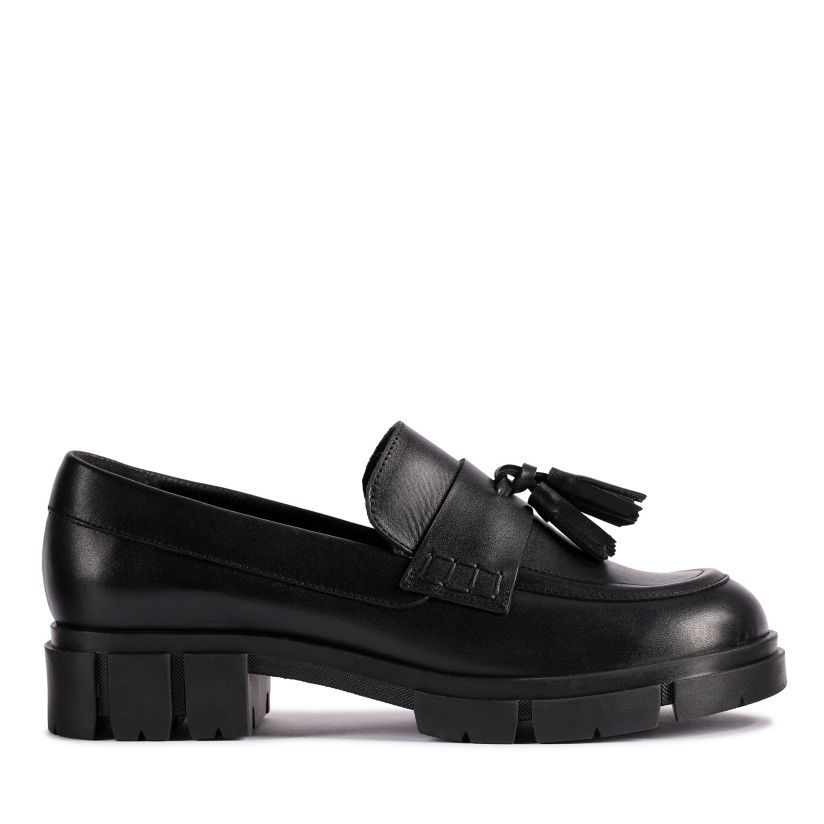 Mensajero Obediencia dueña Women's Teala Loafer Black Leather Chunky Shoes | Clarks