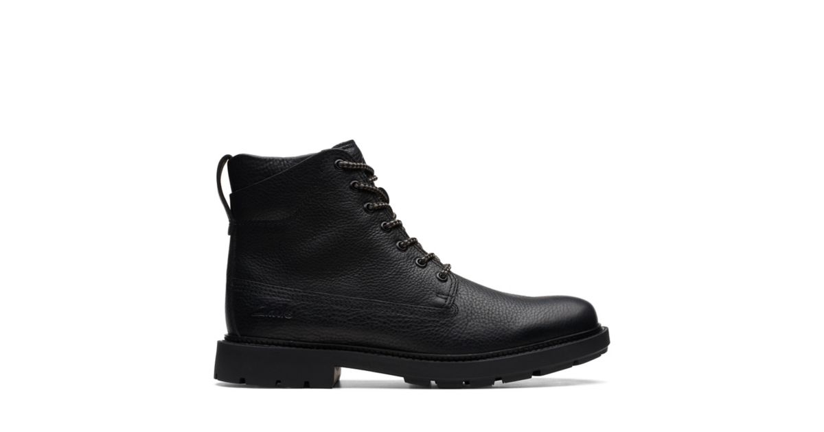 Men's Craftdale 2 Hi Black Leather Boots | Clarks