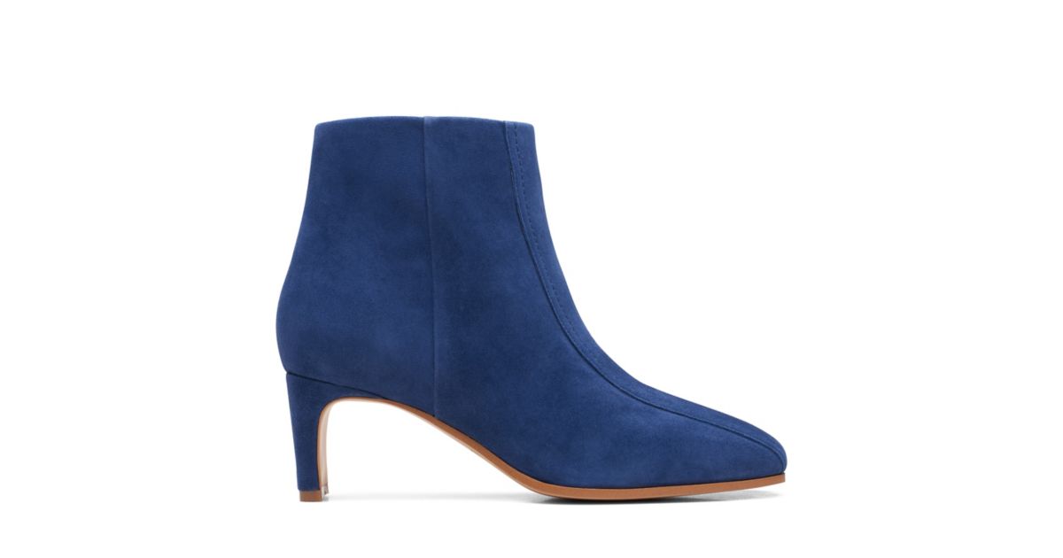 Women's Seren 55 Top Blue Suede Heeled Boots | Clarks