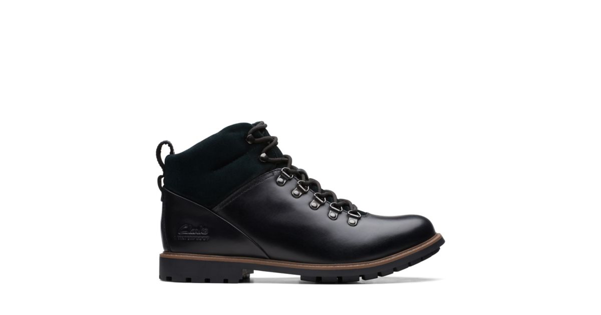 Hi Waterproof Black Warmlined Leather Clarks