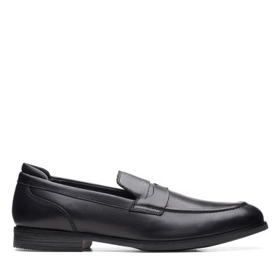 Men's Bradish Ease Black Leather Shoes | Clarks