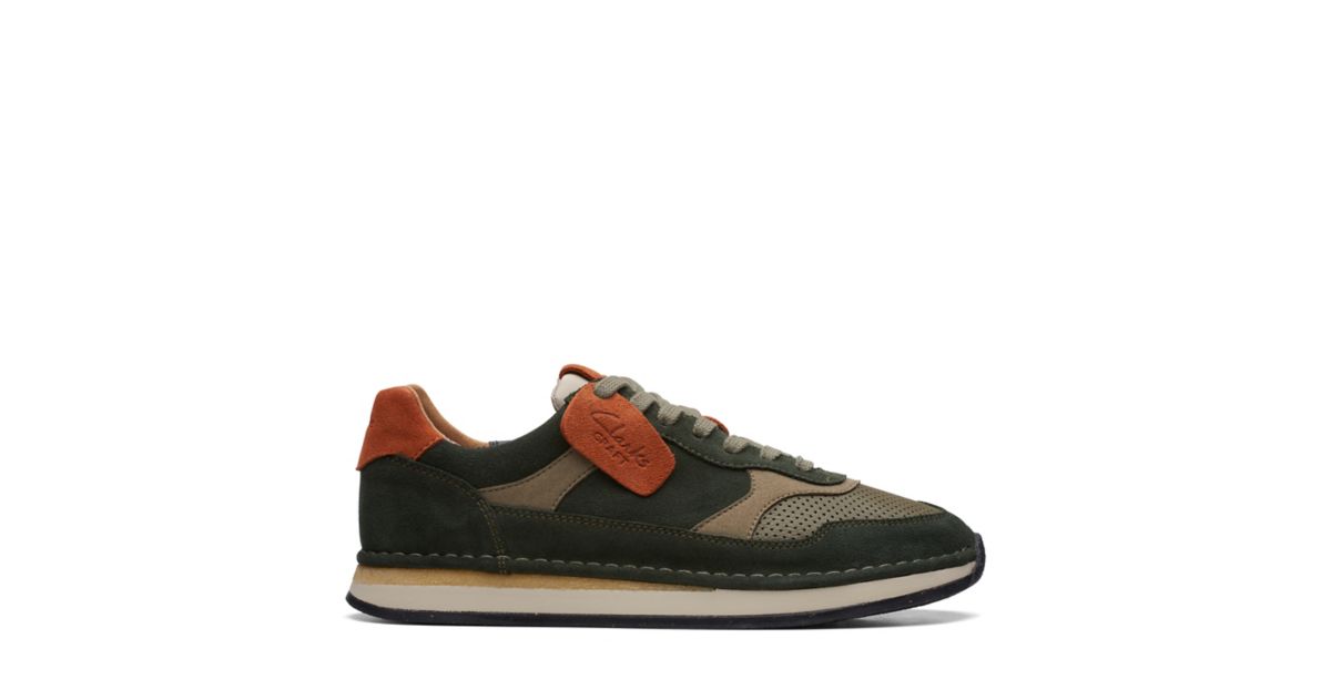 Men's Craft Run Tor Olive Combination Trainers | Clarks