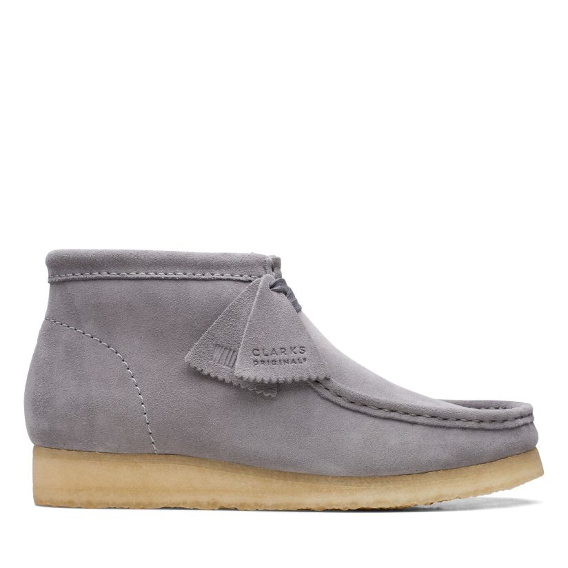 Wallabee Boot Grey Suede Clarks® Shoes Official Site | Clarks