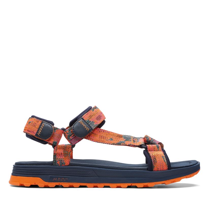 clarks orange flip flops