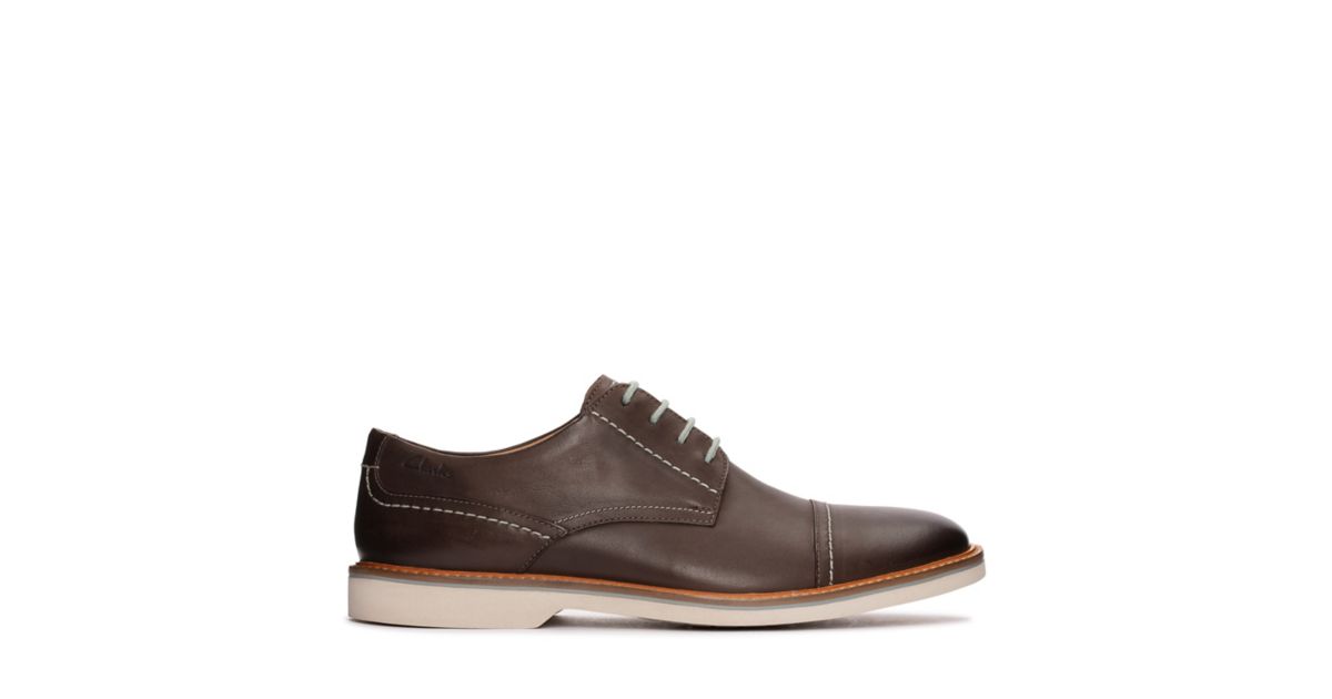 Clarks Gravelle Parte Superior Oxford Botas Para Hombre, Piel Gris