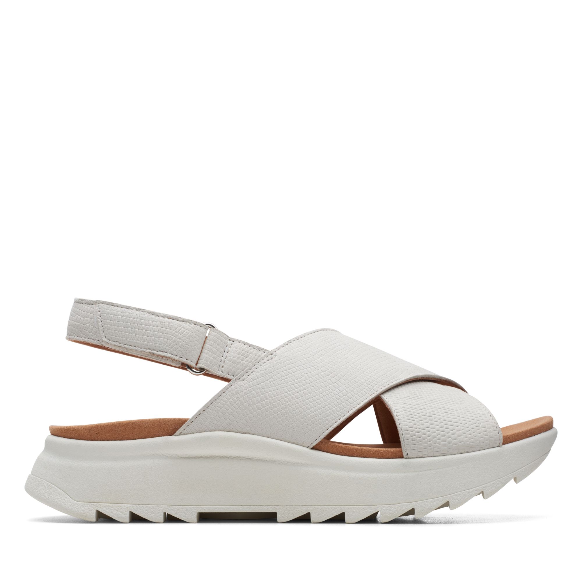 Clarks Dashlite Wish Platform Sandal In White
