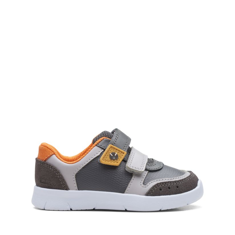 Ath Roar Toddler Grey Leather | Clarks