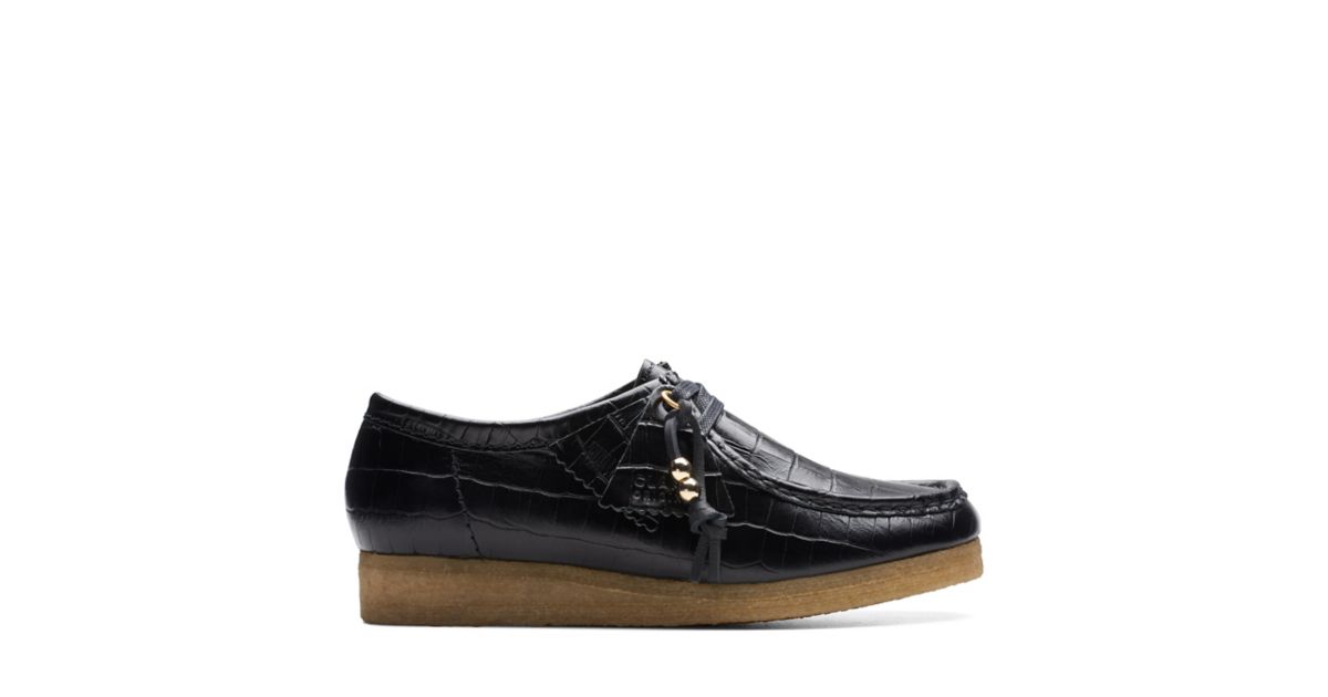 Wallabee Black Croc