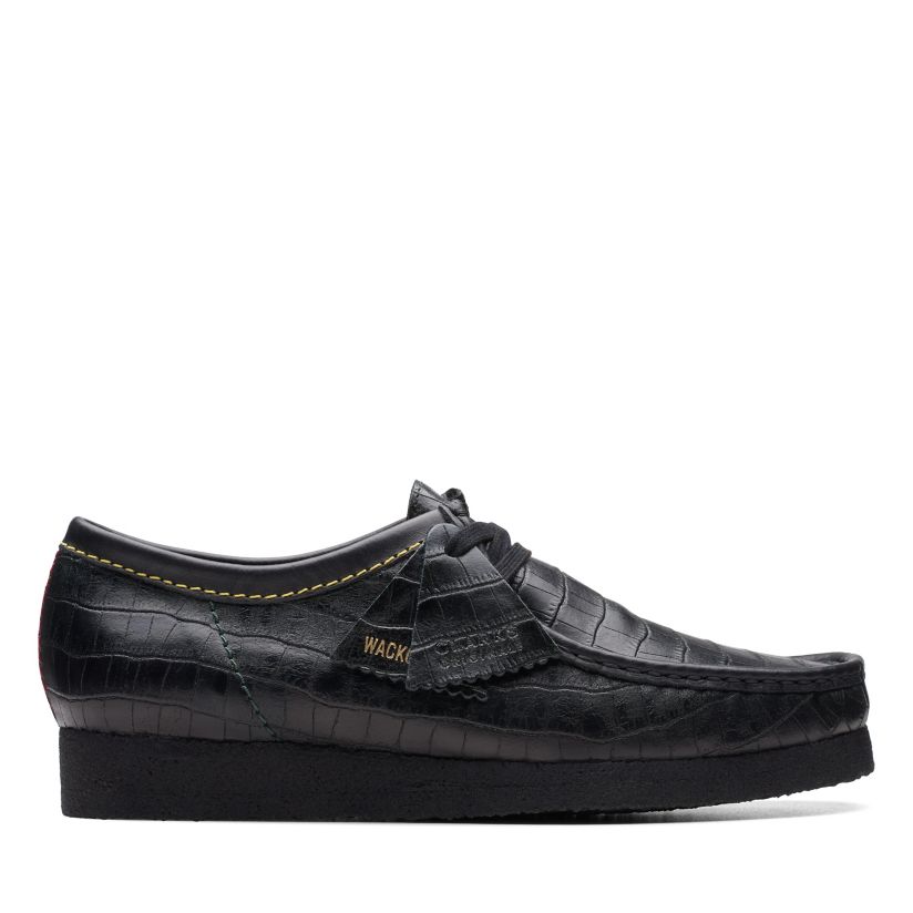 Wallabee Black Croc | Clarks