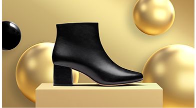 Click here to shop womens Sheer flora boot in black velvet
