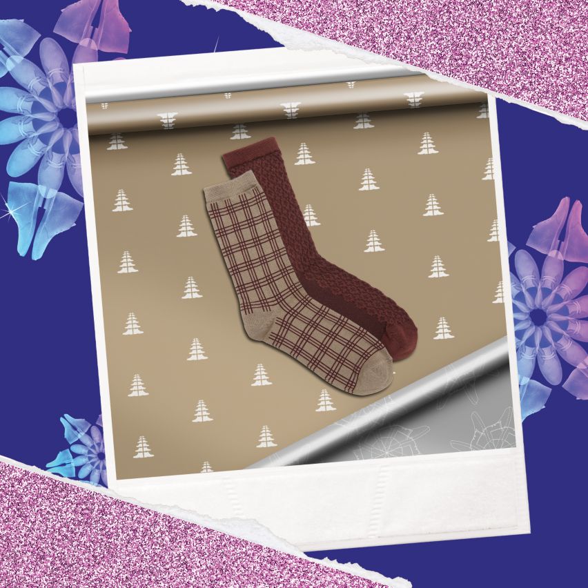 Shop womens socks- Check Geometric 2 Pack Tan