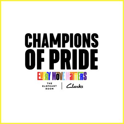 Clarks | Every Move Matters and Champions of Pride logo