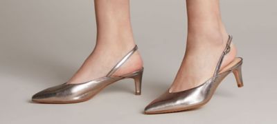 clarks silver heels