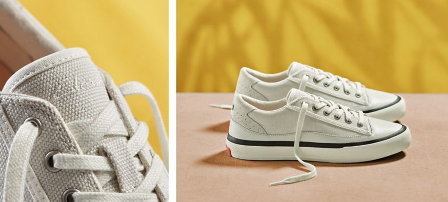 Clarks Aceley Lace White Canvas Trainers