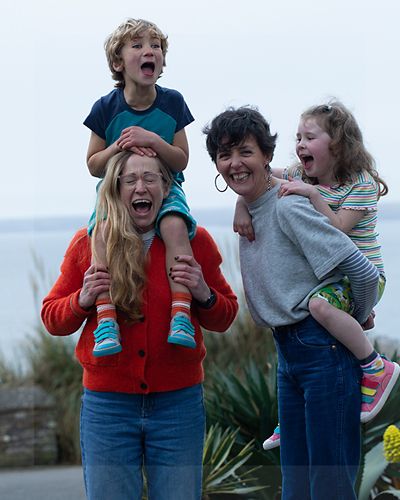 Founders of Frugi, Lucy and Kurt Jewson with their children.