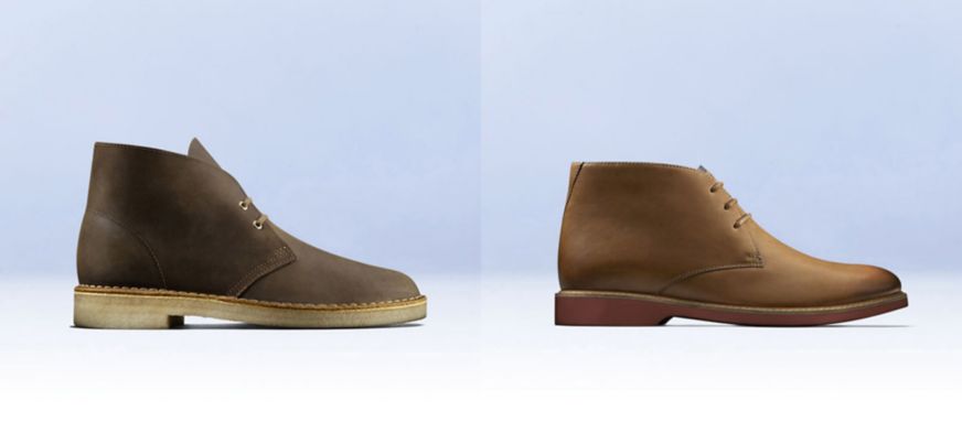 Clarks Beeswax Brown Leather Desert Boots & Clarks Atticus Limit Tan Leather Chukka Boots