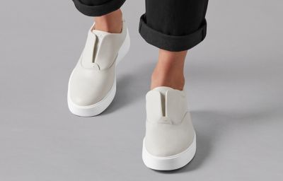 clarks white slip on shoes