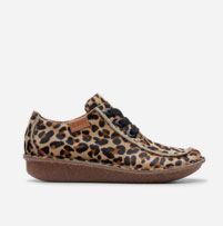 clarks leopard print trainers