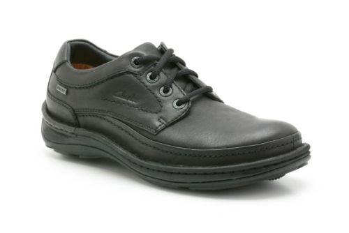 Clarks Nature Three Black Leather Mens 