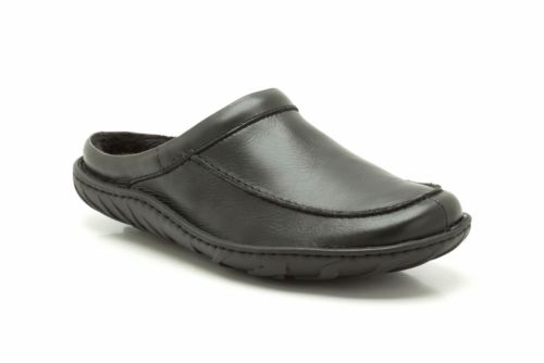 mens leather slippers clarks