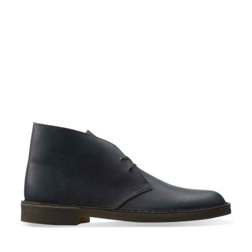 clarks desert boot black smooth leather