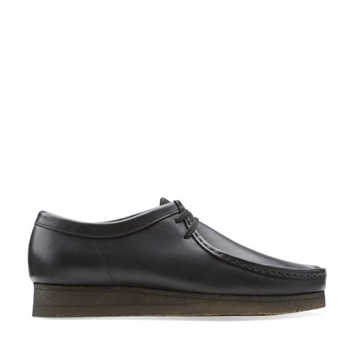 clarks wallabees black leather