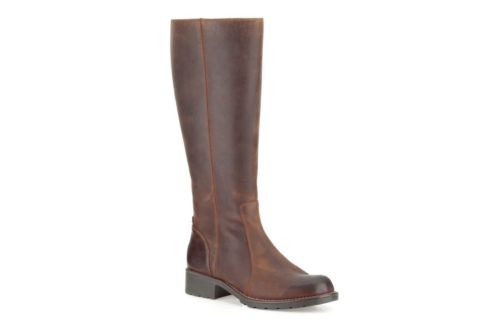 clarks knee high boots brown