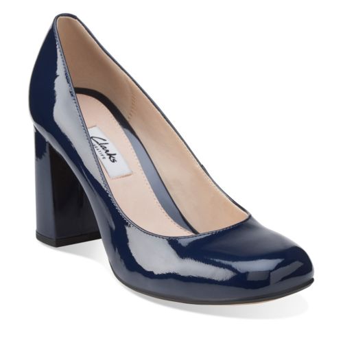 clarks navy blue heels