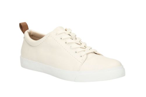 clarks white leather trainers