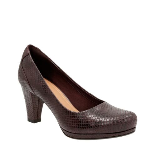 Chorus Chic Truffle Snake Leather - Women's Heels - Clarks® Shoes ...