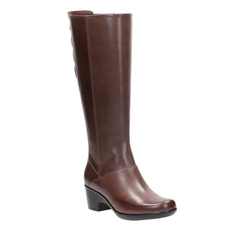 Malia Skylar W Dark Brown Leather - Women's Knee High Boots - Clarks® Shoes